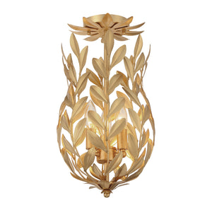 Crystorama - 563-GA_CEILING - Three Light Semi Flush Mount - Broche - Antique Gold