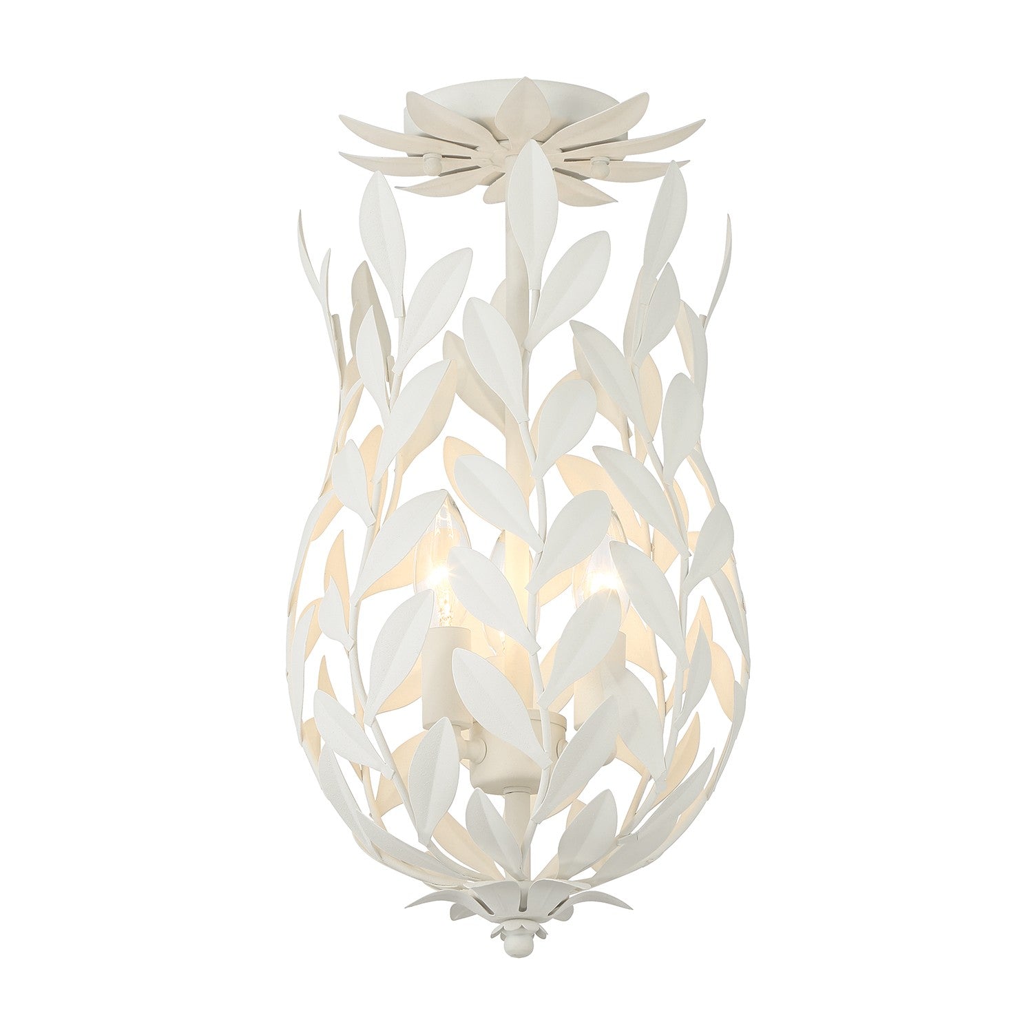Crystorama - 563-MT_CEILING - Three Light Semi Flush Mount - Broche - Matte White