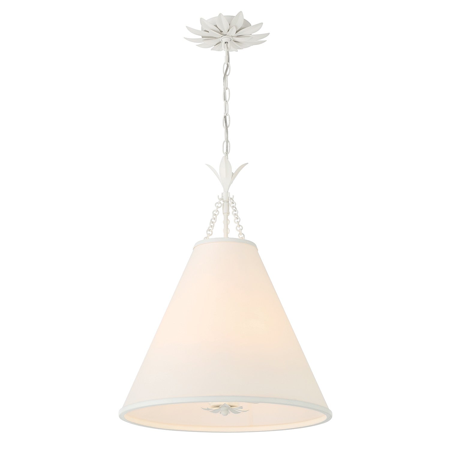 Crystorama - 564-MT - Four Light Pendant - Broche - Matte White