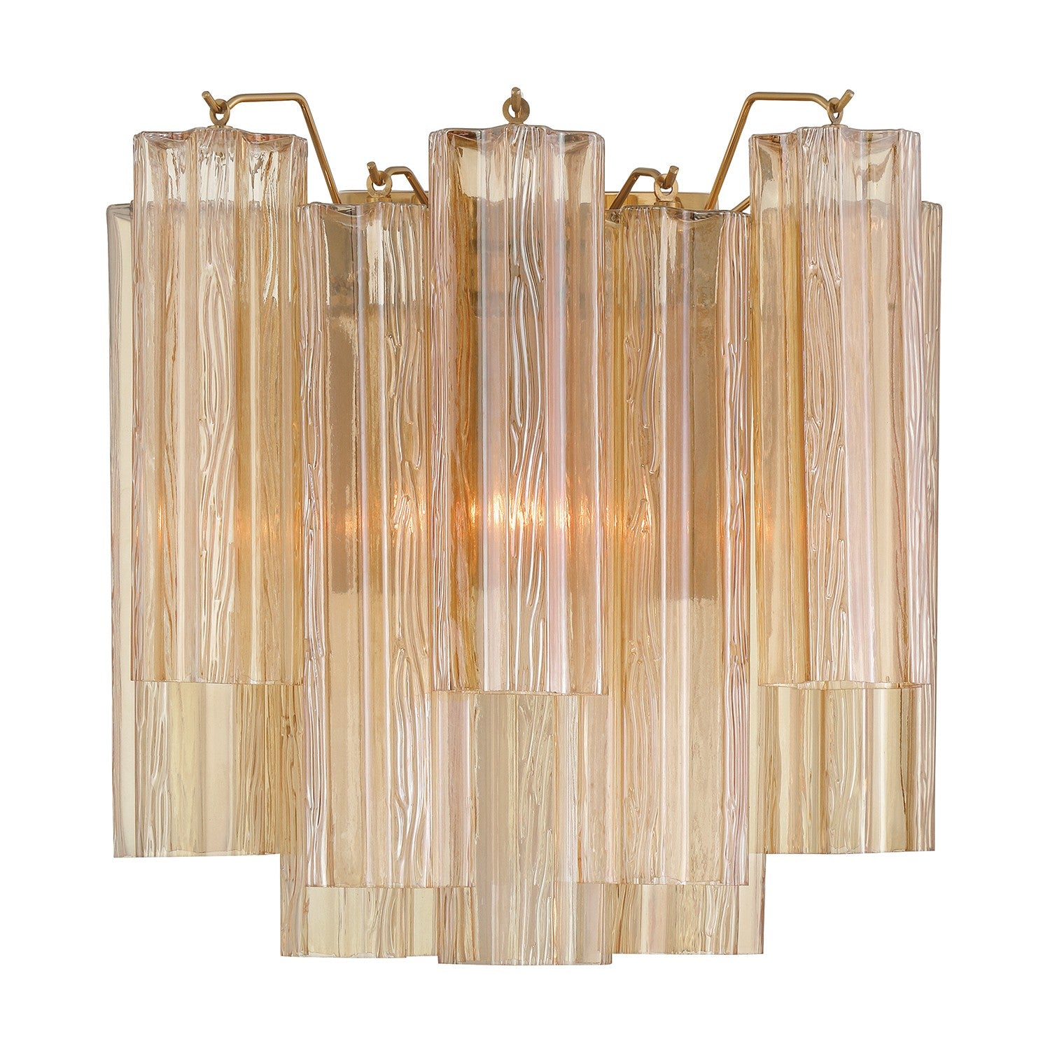 Crystorama - ADD-303-AG-AM - Two Light Wall Sconce - Addis - Aged Brass