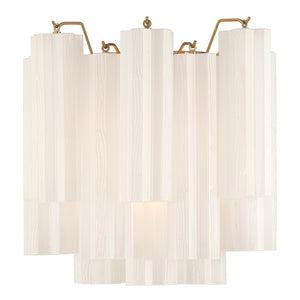Crystorama - ADD-303-AG-WH - Two Light Wall Sconce - Addis - Aged Brass
