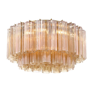 Crystorama - ADD-321-AG-AM - Seven Light Flush Mount - Addis - Aged Brass