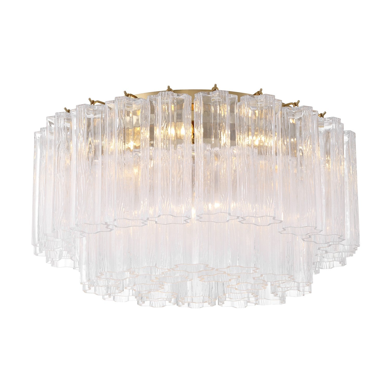 Crystorama - ADD-321-AG-CL - Seven Light Flush Mount - Addis - Aged Brass