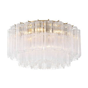 Crystorama - ADD-321-AG-CL - Seven Light Flush Mount - Addis - Aged Brass