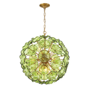 Crystorama - ESM-4006-AG-GR - Nine Light Pendant - Esme - Aged Brass