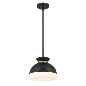Crystorama - GID-4005-MK-VG - One Light Mini Pendant - Gidget - Matte Black + Vibrant Gold