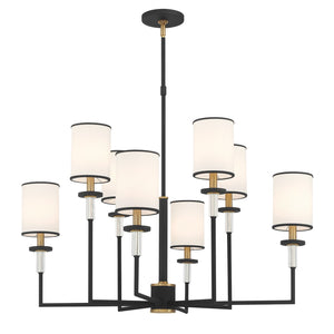Crystorama - HAT-478-BF-VG - Eight Light Chandelier - Hatfield - Black Forged + Vibrant Gold