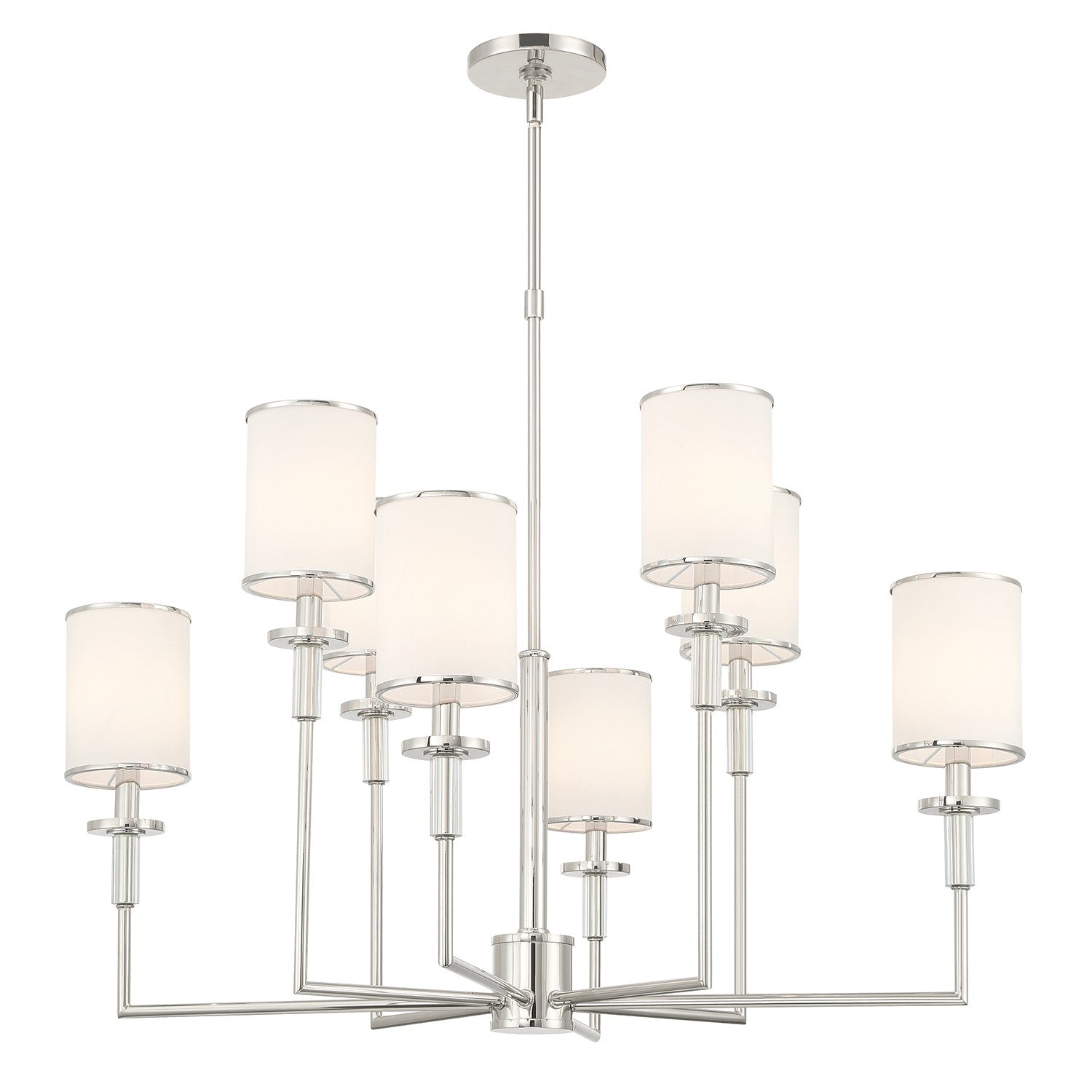Crystorama - HAT-478-PN - Eight Light Chandelier - Hatfield - Polished Nickel