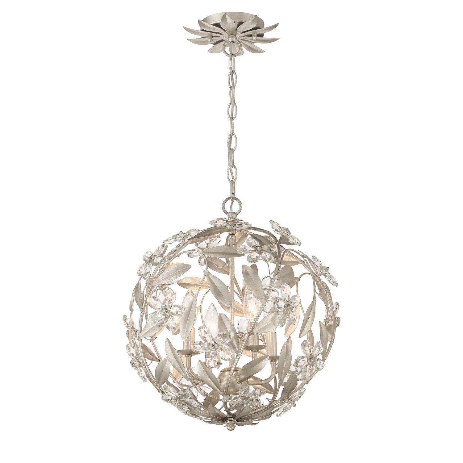 Crystorama - MSL-314-SA - Four Light Pendant - Marselle - Antique Silver