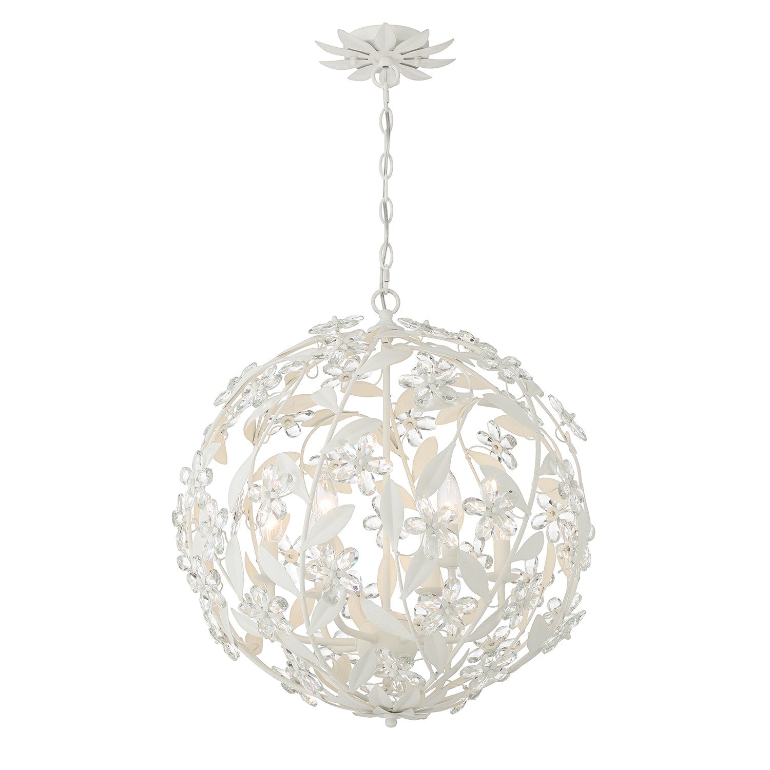 Crystorama - MSL-316-MT - Six Light Pendant - Marselle - Matte White