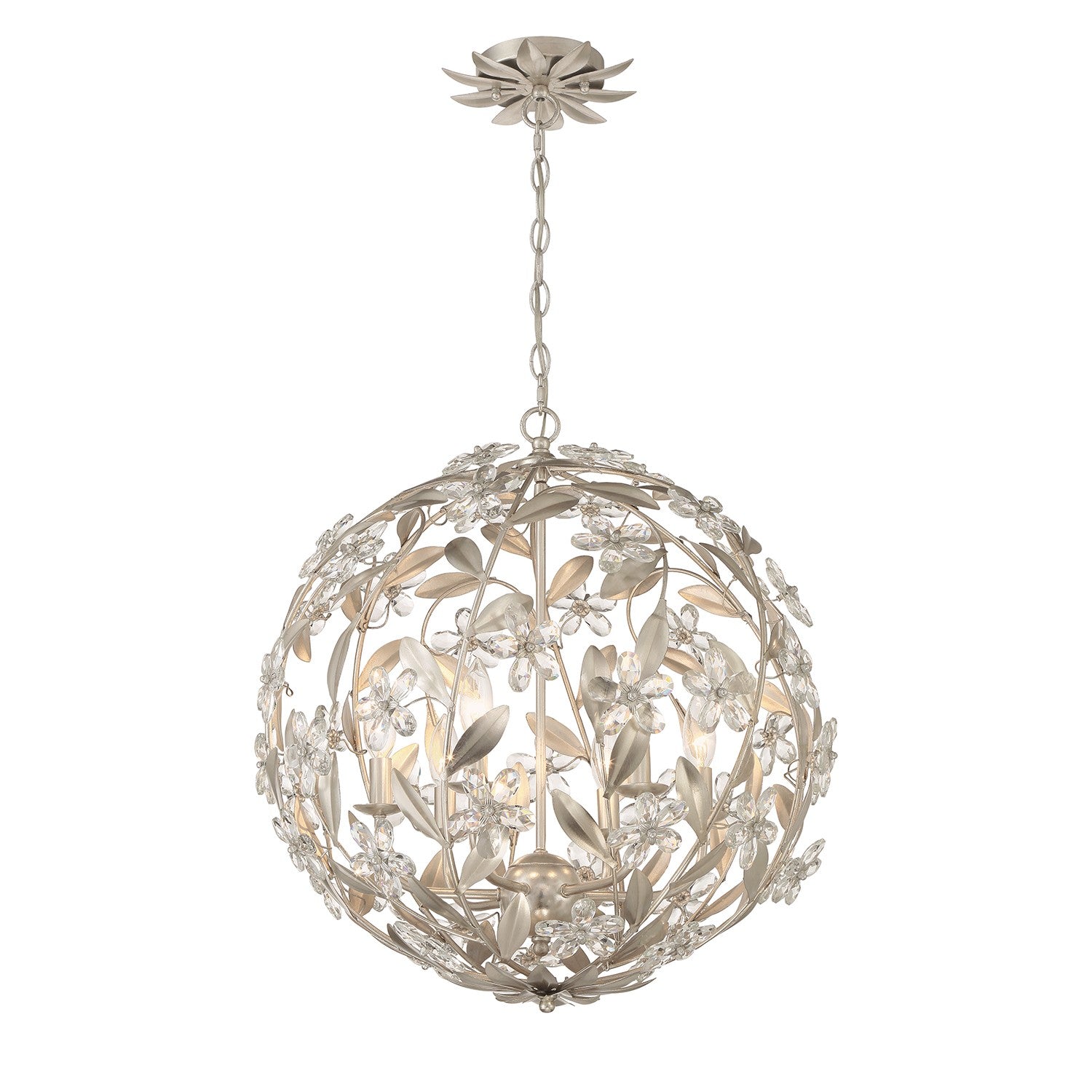 Crystorama - MSL-316-SA - Six Light Pendant - Marselle - Antique Silver