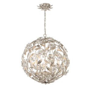 Crystorama - MSL-316-SA - Six Light Pendant - Marselle - Antique Silver