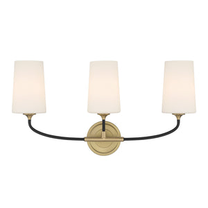 Crystorama - NIL-70013-BF-MG - Three Light Bath - Niles - Black Forged + Modern Gold