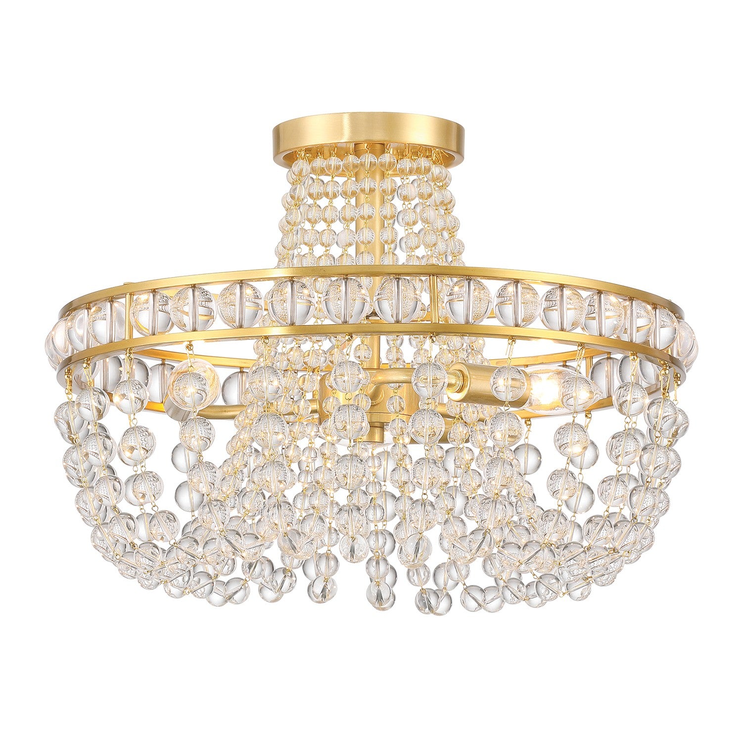 Crystorama - SEV-1800-AG - Three Light Semi Flush Mount - Seville - Aged Brass