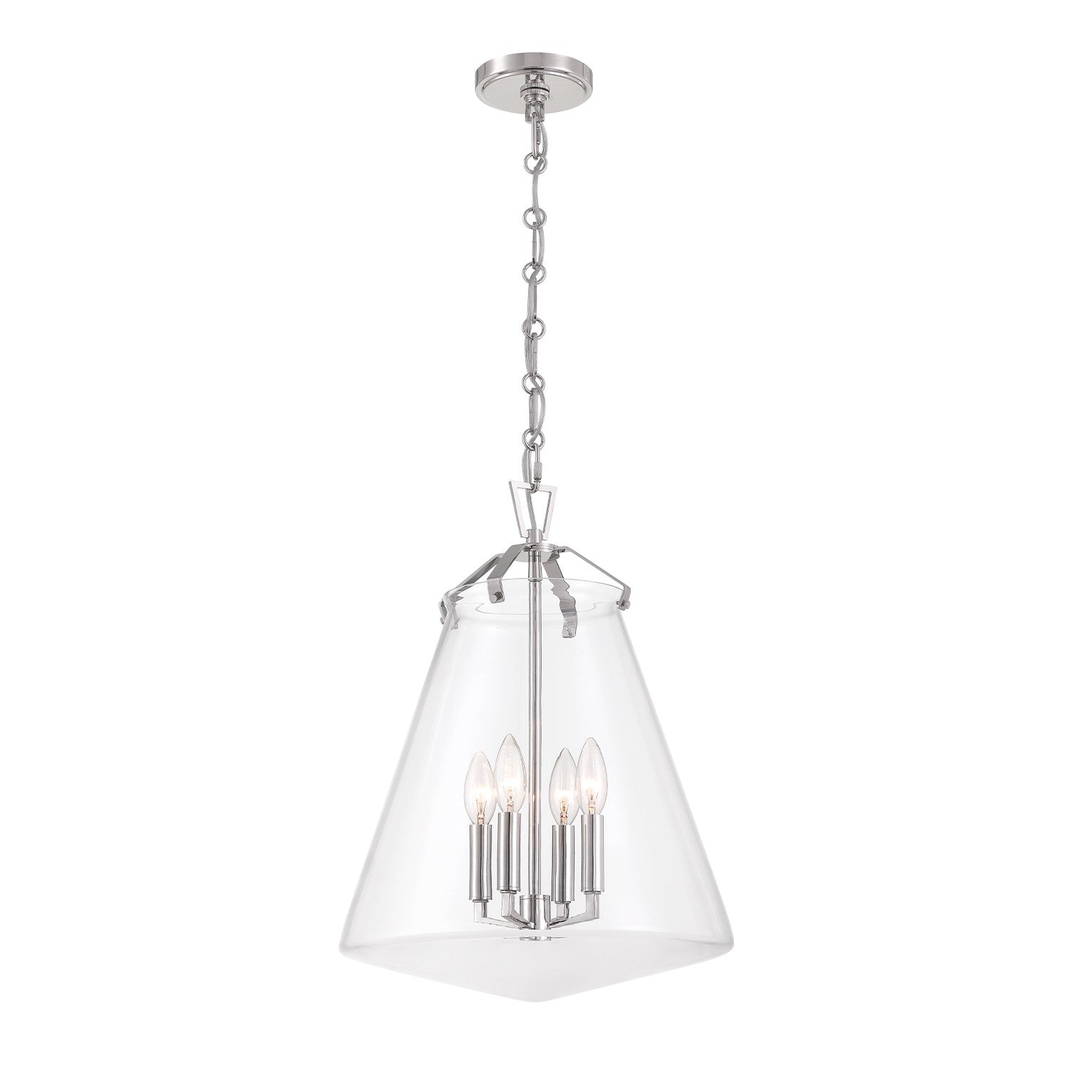 Crystorama - VSS-7015-PN - Four Light Pendant - Voss - Polished Nickel