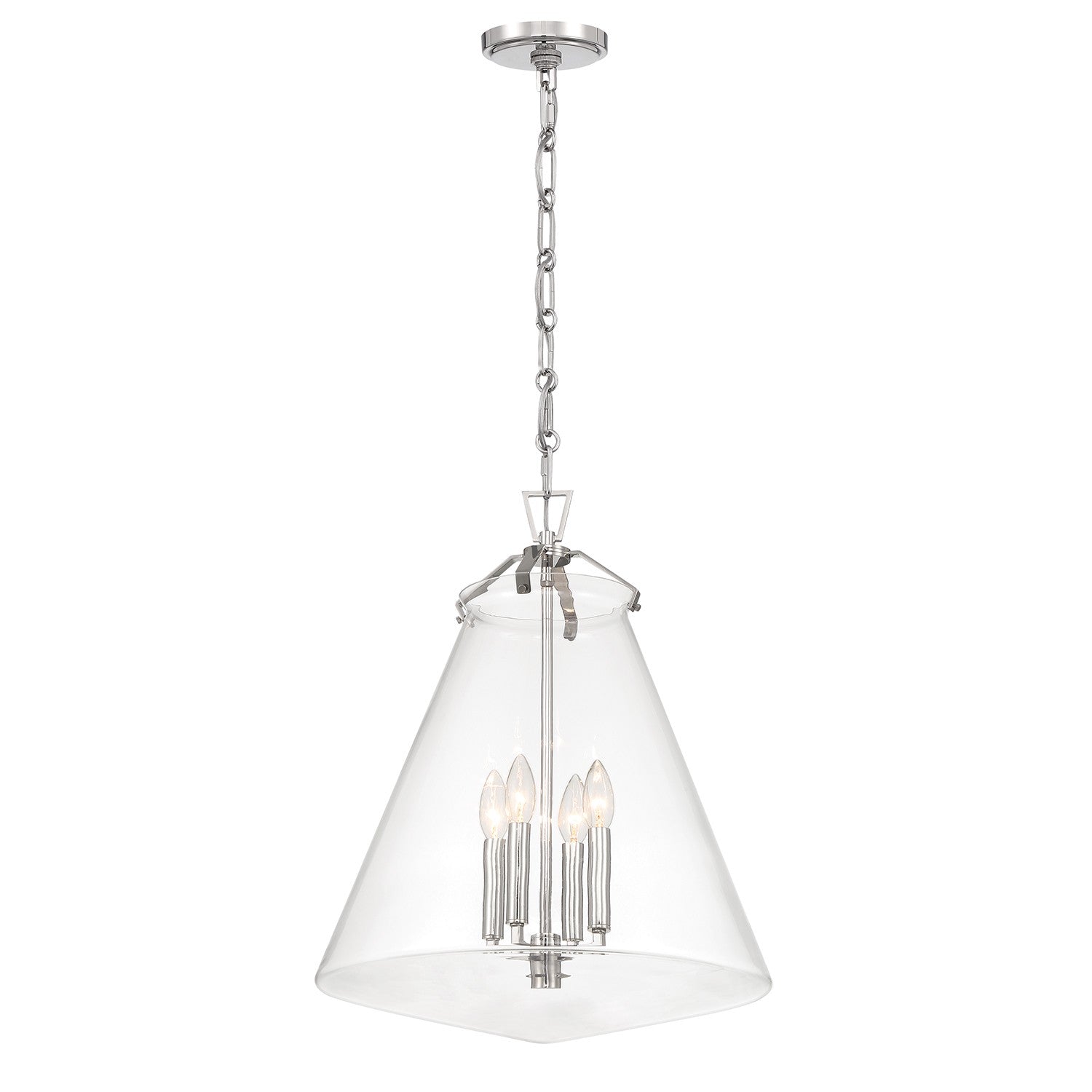 Crystorama - VSS-7018-PN - Four Light Pendant - Voss - Polished Nickel