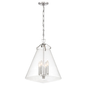 Crystorama - VSS-7018-PN - Four Light Pendant - Voss - Polished Nickel