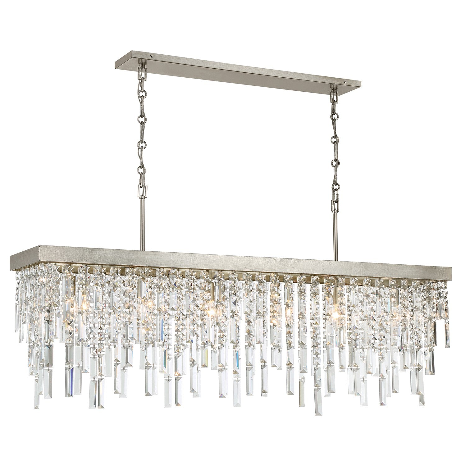 Crystorama - WIN-217-SA-CL-MWP - Six Light Linear Chandelier - Winfield - Antique Silver