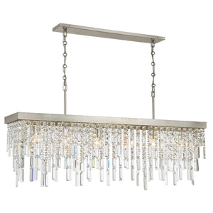 Crystorama - WIN-217-SA-CL-MWP - Six Light Linear Chandelier - Winfield - Antique Silver