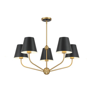 Crystorama - XAV-B9315-VG-MK - Five Light Chandelier - Xavier - Vibrant Gold