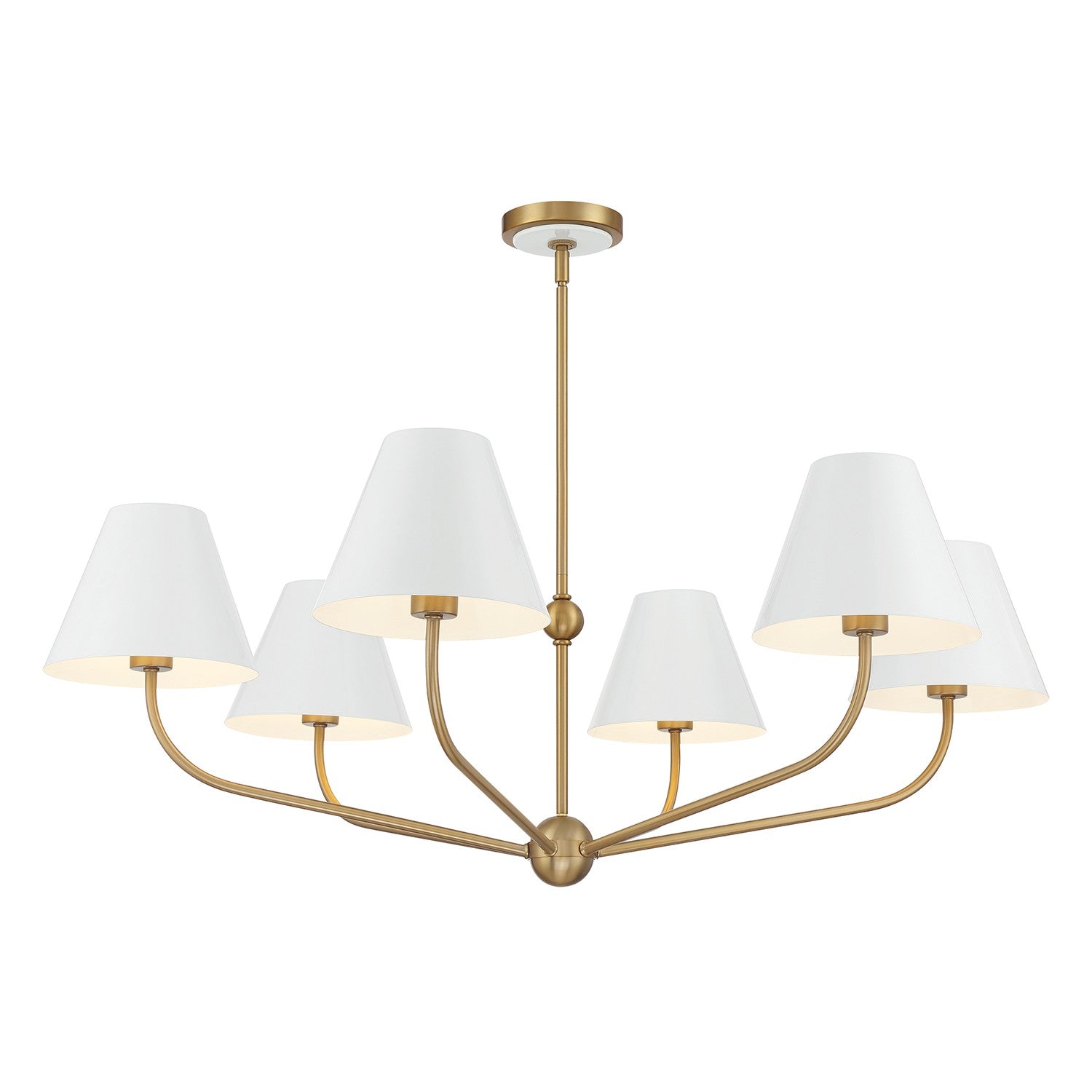 Crystorama - XAV-B9316-VG-WH - Six Light Chandelier - Xavier - Vibrant Gold