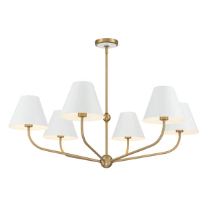 Crystorama - XAV-B9316-VG-WH - Six Light Chandelier - Xavier - Vibrant Gold