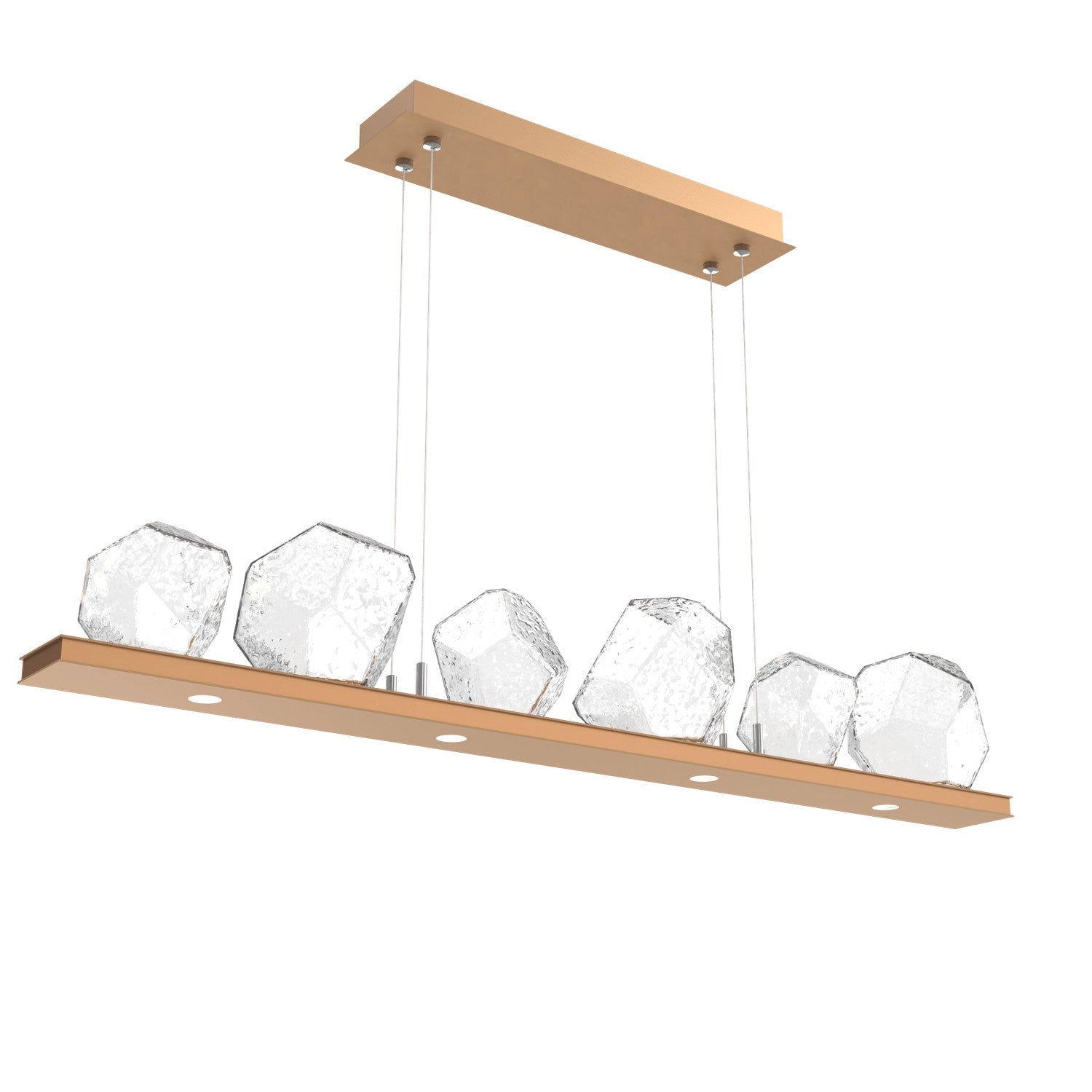 Hammerton Studio - PLB0039-0B-NB-C-CA1-L3 - LED Linear Suspension - Gem - Novel Brass