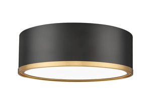 Z-Lite - 1018F12-MB-MGLD-LED - LED Flush Mount - Bradley - Matte Black + Modern Gold