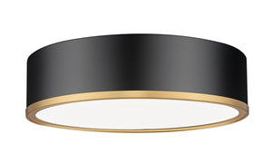 Z-Lite - 1018F16-MB-MGLD-LED - LED Flush Mount - Bradley - Matte Black + Modern Gold
