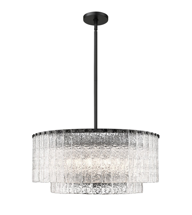Z-Lite - 1943P26-2-MB - Ten Light Pendant - Glacier - Matte Black