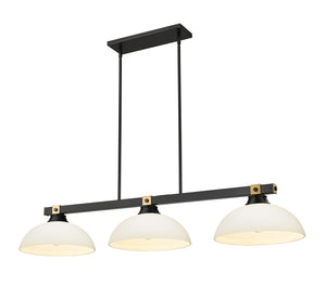 Z-Lite - 1955-3MB-RB-DMO14 - Three Light Billiard - Bronte - Matte Black + Rubbed Brass