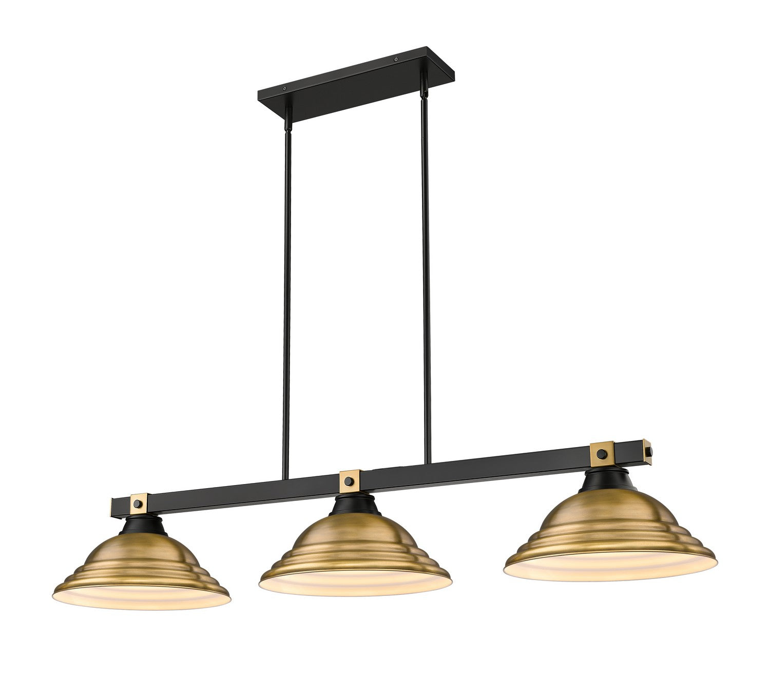 Z-Lite - 1955-3MB-RB-SRB - Three Light Billiard - Bronte - Matte Black + Rubbed Brass