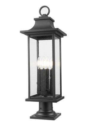 Z-Lite - 5017PHBR-533PM-BK - Four Light Outdoor Pier Mounted Fixture - Tiberius - Black
