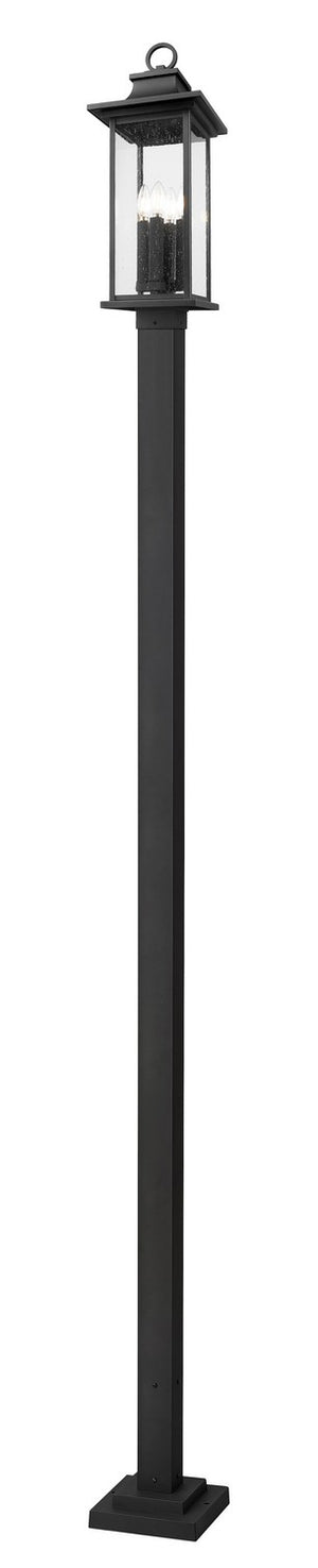 Z-Lite - 5017PHBS-536P-BK - Four Light Outdoor Post Mounted Fixture - Tiberius - Black