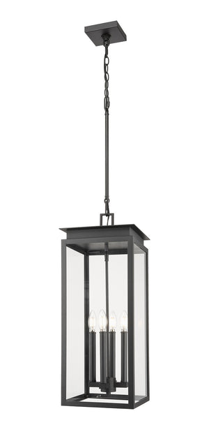 Z-Lite - 5018CHB-BK - Four Light Outdoor Chain Mount Ceiling Fixture - Nova - Black
