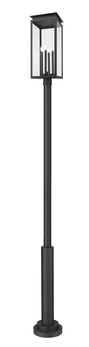 Z-Lite - 5018PHBR-5010P-BK - Four Light Outdoor Post Mounted Fixture - Nova - Black
