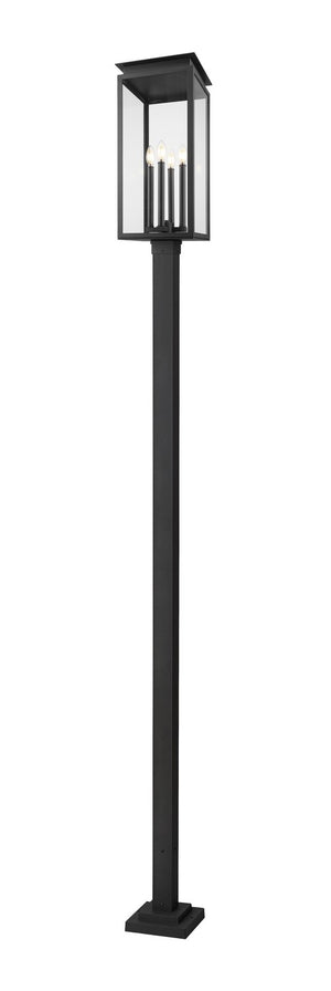Z-Lite - 5018PHBS-536P-BK - Four Light Outdoor Post Mounted Fixture - Nova - Black