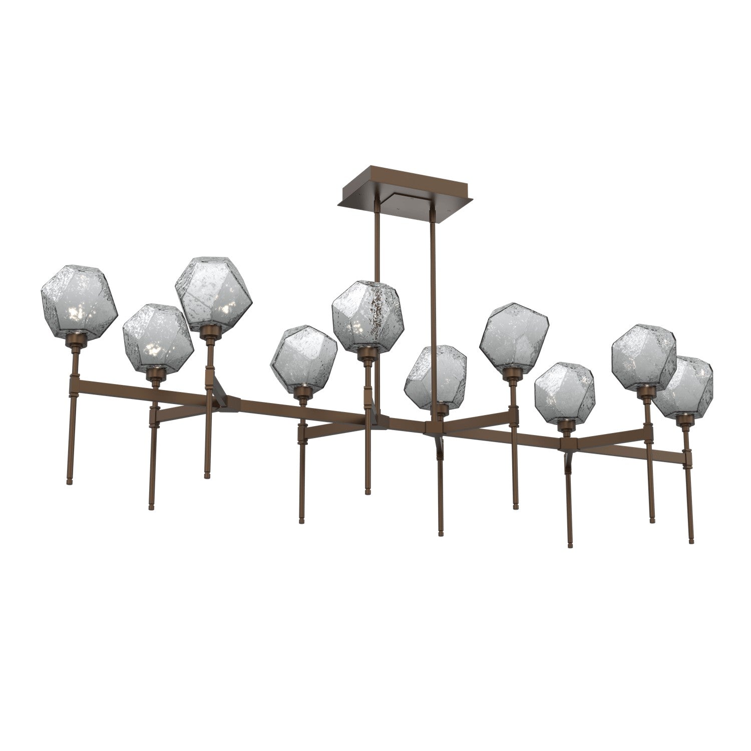 Hammerton Studio - PLB0039-69-FB-S-001-L3 - LED Linear Suspension - Gem - Flat Bronze