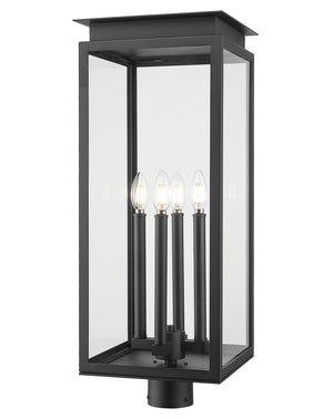 Z-Lite - 5018PHBR-BK - Four Light Outdoor Post Mount Fixture - Nova - Black