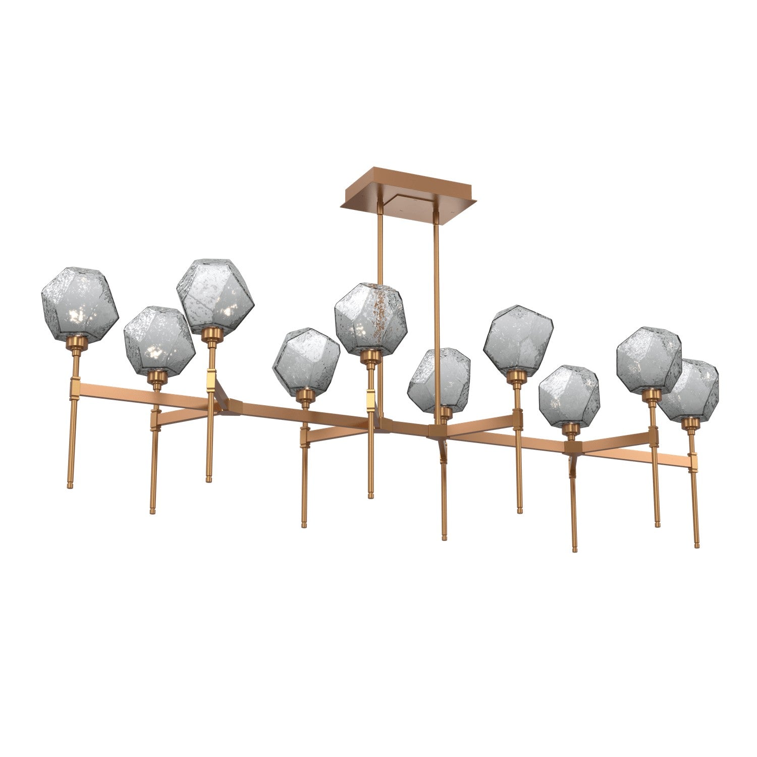 Hammerton Studio - PLB0039-69-NB-S-001-L3 - LED Linear Suspension - Gem - Novel Brass