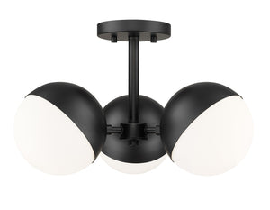 Z-Lite - 7517-3SF-MB - Three Light Semi Flush Mount - Realm Sphere - Matte Black