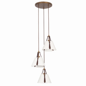 Kalco - 525251PAB - Three Light Pendant - EMBRACE - Pearlized Antique Brass