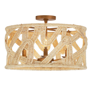 Kalco - 525745MGW - Four Light Semi Flush Mount - SOGA - Modern Gold And White