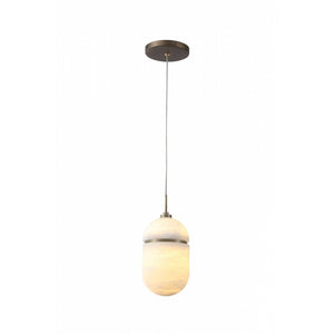 Avenue Lighting - HF2901-AB - One Light Pendant - Sedona - Alabaster / Aged Brass