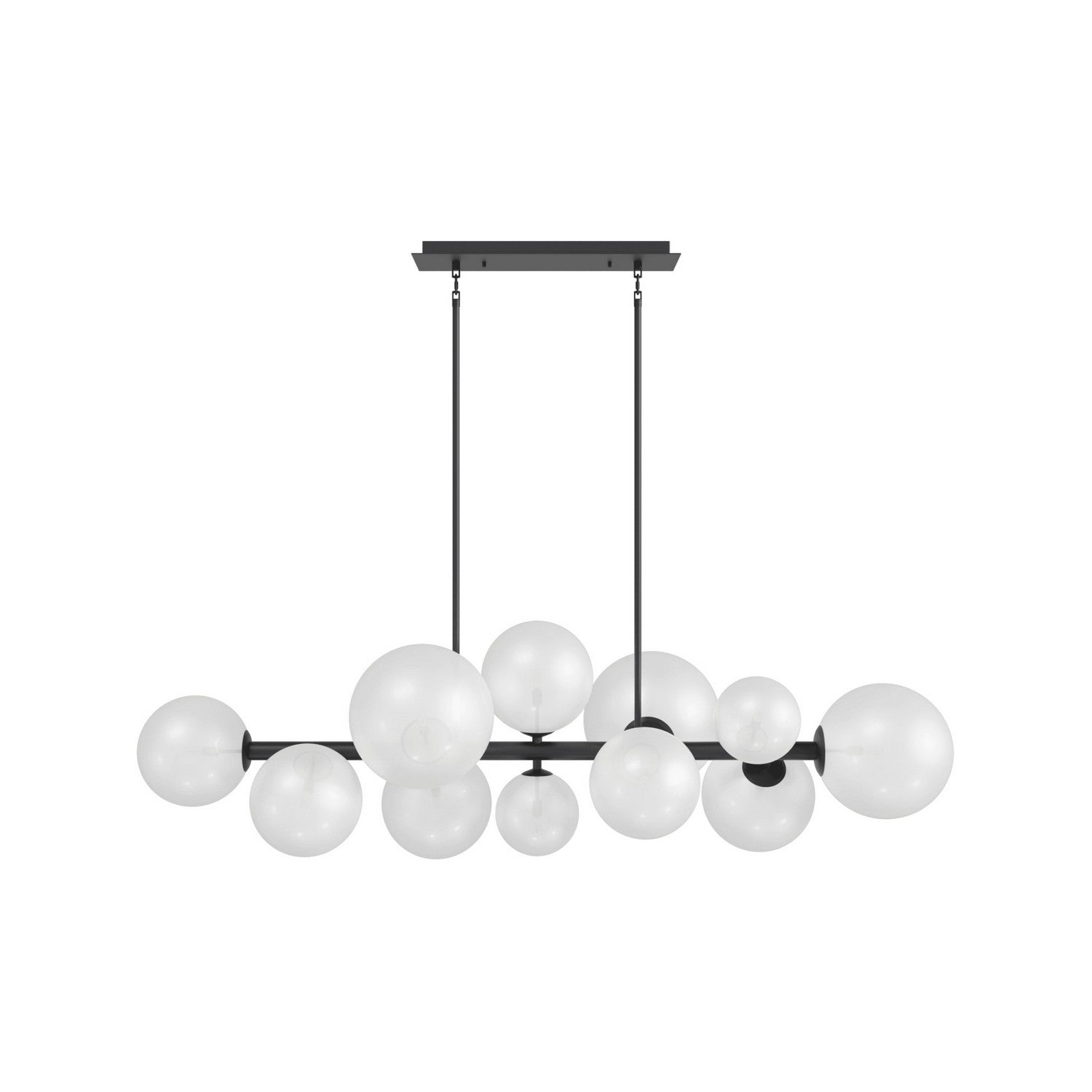 Avenue Lighting - HF4222-BK-WHT - 12 Light Chandelier - Delilah - Black