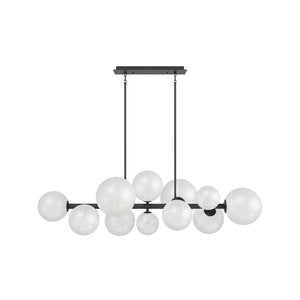Avenue Lighting - HF4222-BK-WHT - 12 Light Chandelier - Delilah - Black