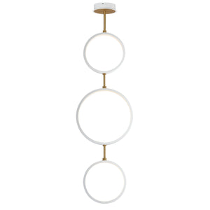 ET2 - E24321-WTGLD - LED Pendant - Hoopla - White/Gold