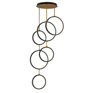 ET2 - E24325-BKGLD - LED Pendant - Hoopla - Black / Gold