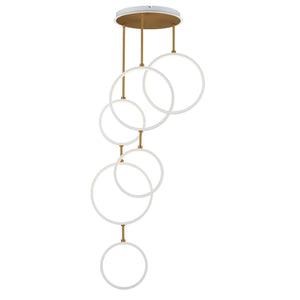 ET2 - E24325-WTGLD - LED Pendant - Hoopla - White/Gold