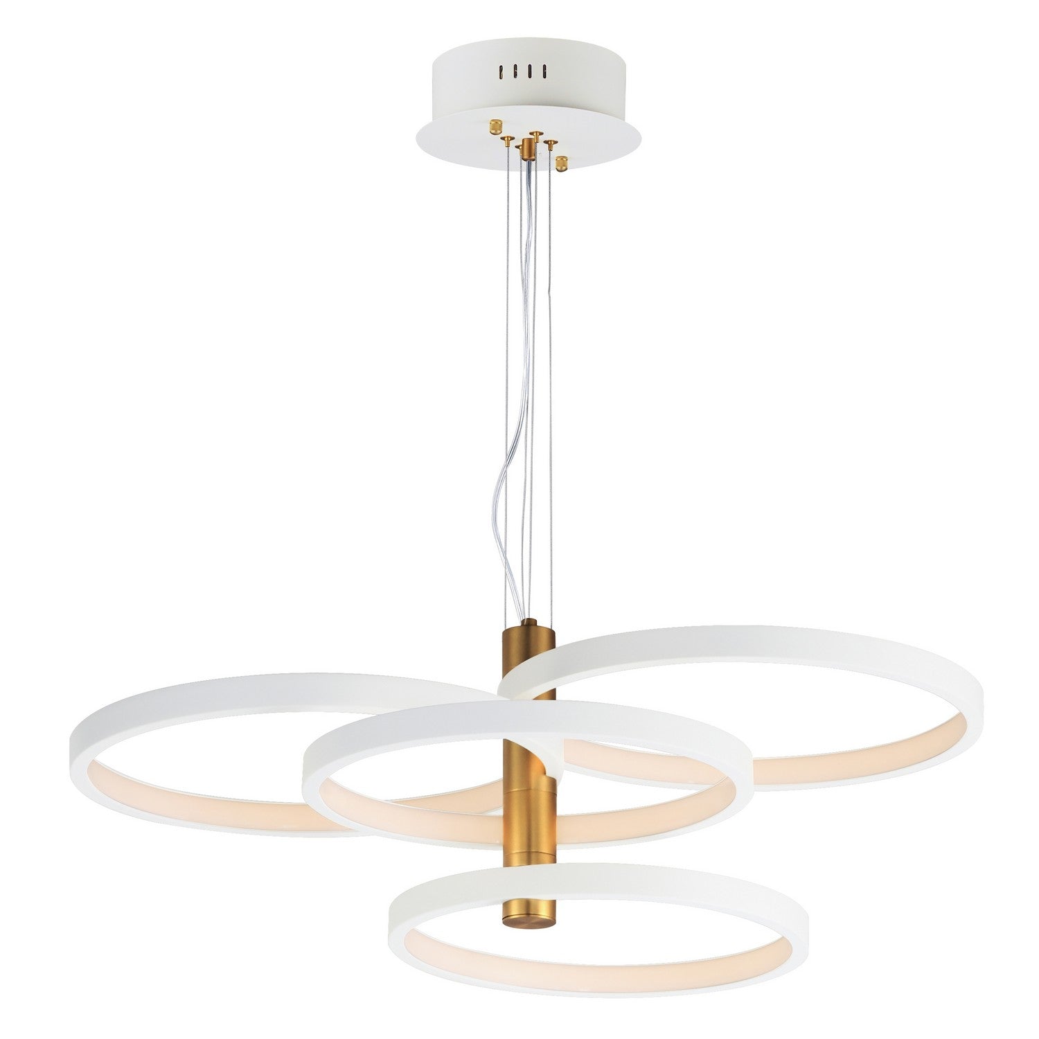 ET2 - E24326-WTGLD - LED Pendant - Hoopla - White/Gold